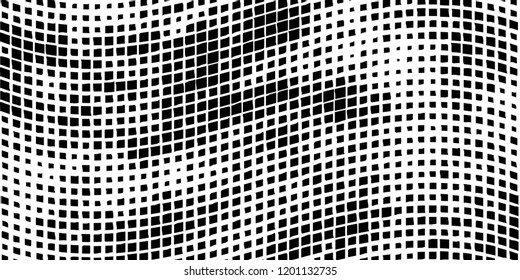 Abstract grunge texture of black squares on a white background