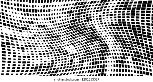 Abstract grunge texture of black squares on a white background