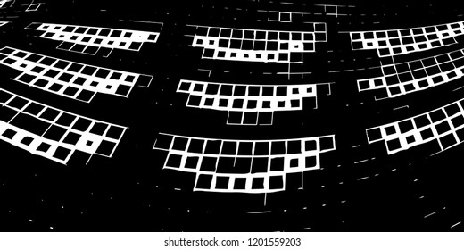 Abstract grunge texture of black squares on a white background