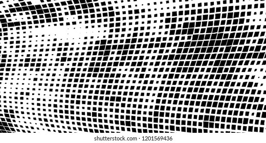 Abstract grunge texture of black squares on a white background
