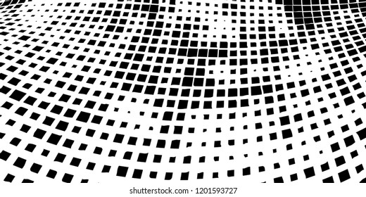 Abstract grunge texture of black squares on a white background