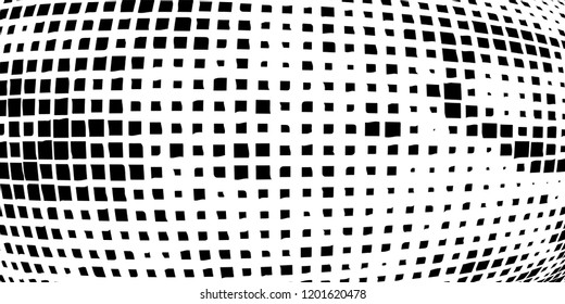 Abstract grunge texture of black squares on a white background