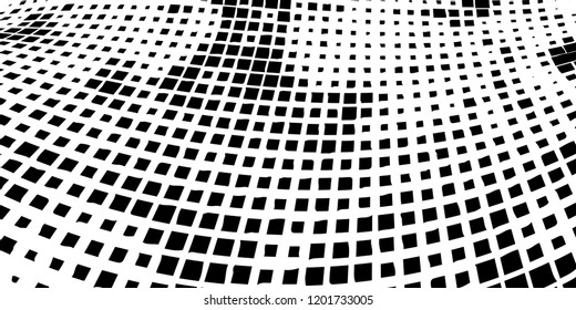 Abstract grunge texture of black squares on a white background