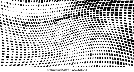Abstract grunge texture of black squares on a white background