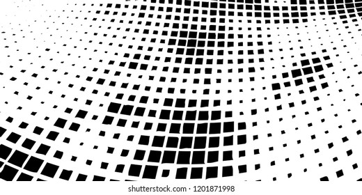Abstract grunge texture of black squares on a white background