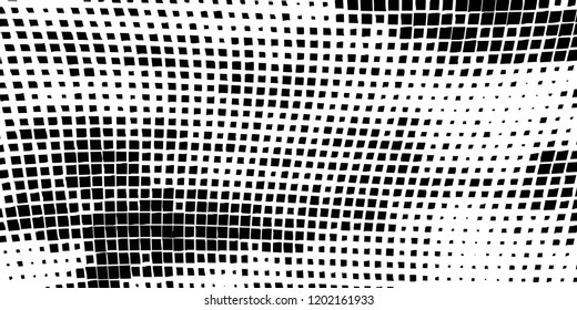 Abstract grunge texture of black squares on a white background