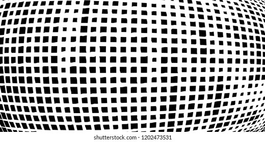 Abstract grunge texture of black squares on a white background
