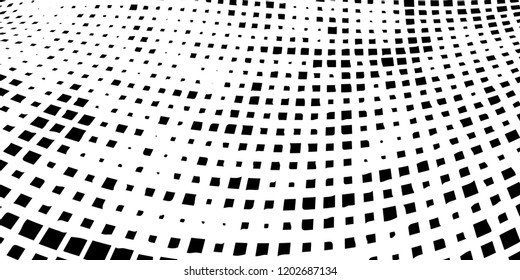 Abstract grunge texture of black squares on a white background