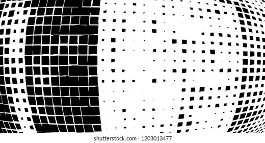 Abstract grunge texture of black squares on a white background