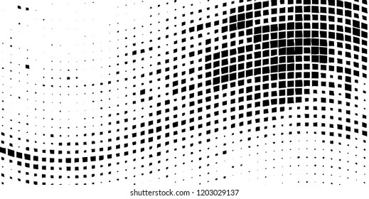 Abstract grunge texture of black squares on a white background