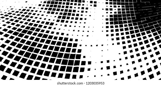Abstract grunge texture of black squares on a white background