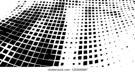 Abstract grunge texture of black squares on a white background