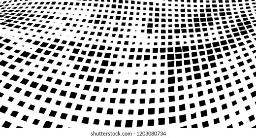 Abstract grunge texture of black squares on a white background