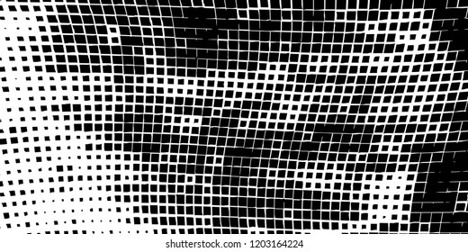 Abstract grunge texture of black squares on a white background