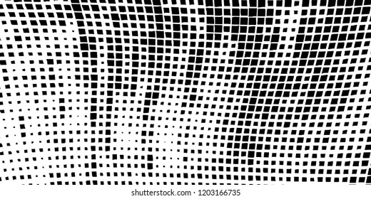 Abstract grunge texture of black squares on a white background