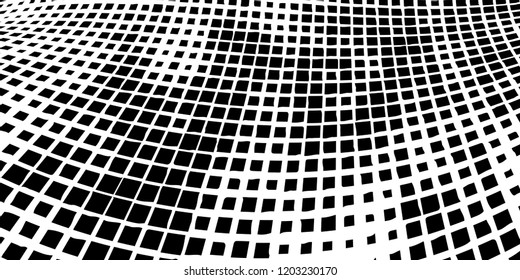 Abstract grunge texture of black squares on a white background