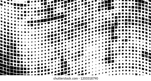 Abstract grunge texture of black squares on a white background