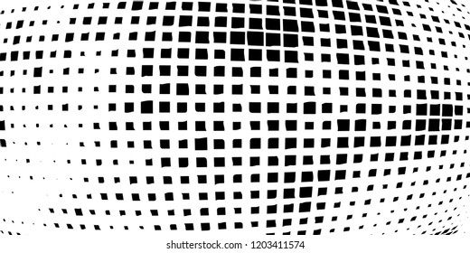 Abstract grunge texture of black squares on a white background
