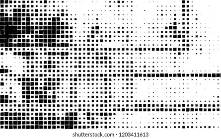 Abstract grunge texture of black squares on a white background