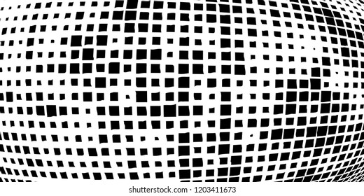 Abstract grunge texture of black squares on a white background