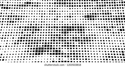 Abstract grunge texture of black squares on a white background