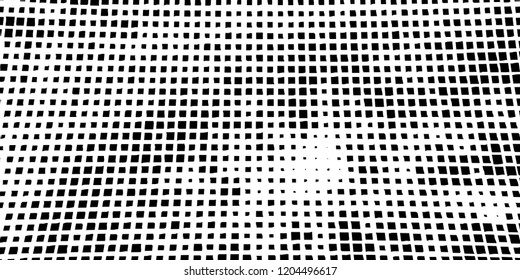 Abstract grunge texture of black squares on a white background
