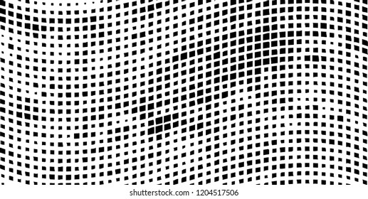 Abstract grunge texture of black squares on a white background