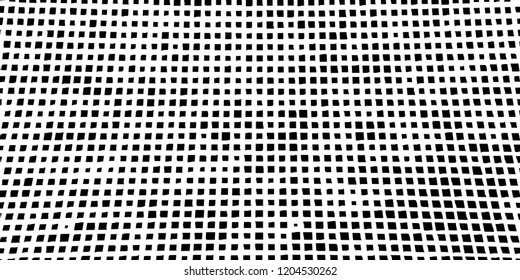 Abstract grunge texture of black squares on a white background