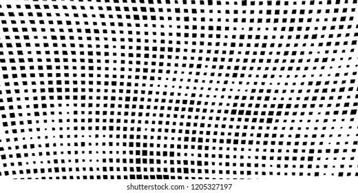 Abstract grunge texture of black squares on a white background