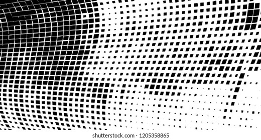 Abstract grunge texture of black squares on a white background