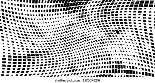 Abstract grunge texture of black squares on a white background