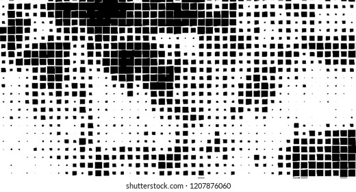 Abstract grunge texture of black squares on a white background