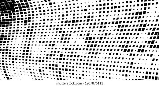 Abstract grunge texture of black squares on a white background