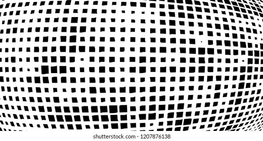Abstract grunge texture of black squares on a white background
