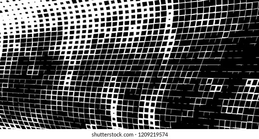 Abstract grunge texture of black squares on a white background