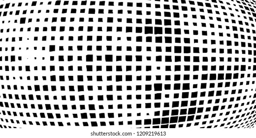 Abstract grunge texture of black squares on a white background