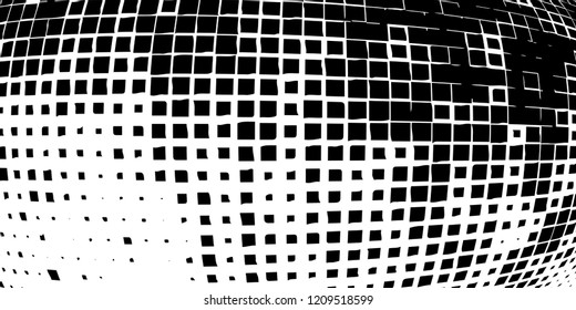 Abstract grunge texture of black squares on a white background