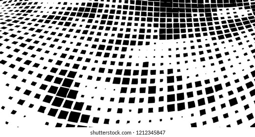 Abstract grunge texture of black squares on a white background