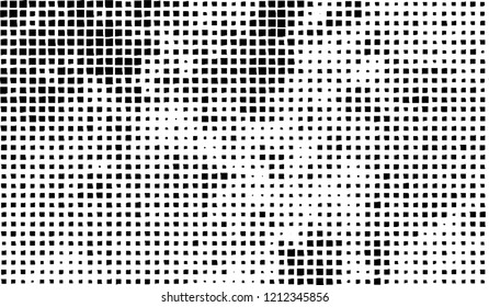 Abstract grunge texture of black squares on a white background