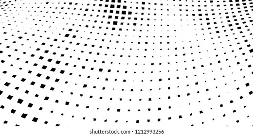 Abstract grunge texture of black squares on a white background