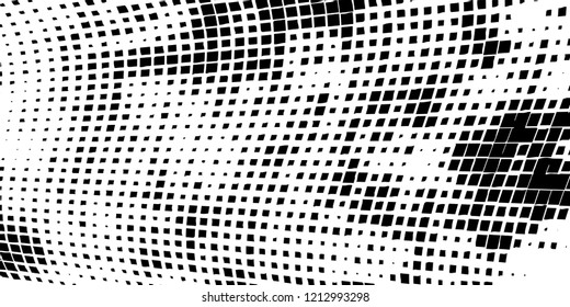 Abstract grunge texture of black squares on a white background