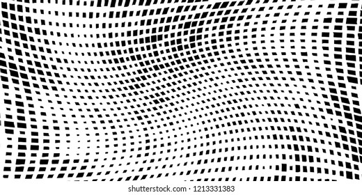 Abstract grunge texture of black squares on a white background