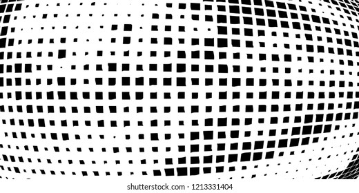 Abstract grunge texture of black squares on a white background