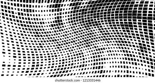 Abstract grunge texture of black squares on a white background