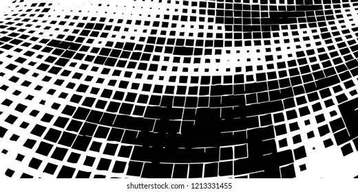 Abstract grunge texture of black squares on a white background