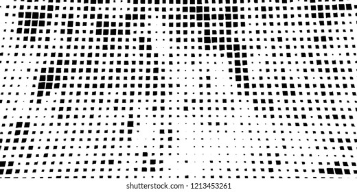 Abstract grunge texture of black squares on a white background