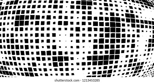 Abstract grunge texture of black squares on a white background