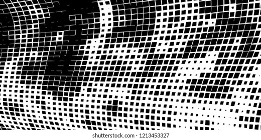 Abstract grunge texture of black squares on a white background