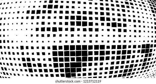 Abstract grunge texture of black squares on a white background