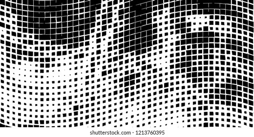 Abstract grunge texture of black squares on a white background